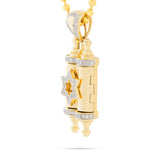 10K Yellow Gold .96ct Diamond Torah Pendant