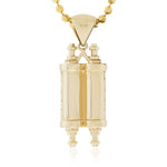 10K Yellow Gold .96ct Diamond Torah Pendant