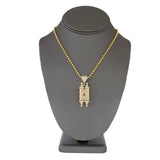 10K Yellow Gold .96ct Diamond Torah Pendant