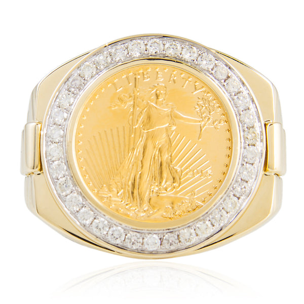 Yellow Gold 0.67ct Pure Coin Diamond Ring