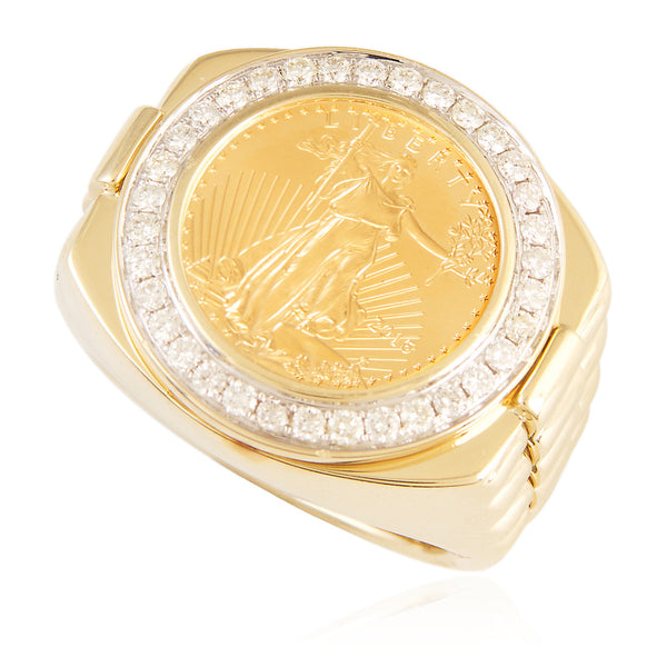 10k Yellow Gold 0.67ct Pure Coin Diamond Ring