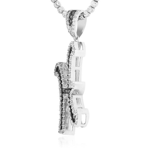 10k White Gold 2.13ct Initial Pendant "H"