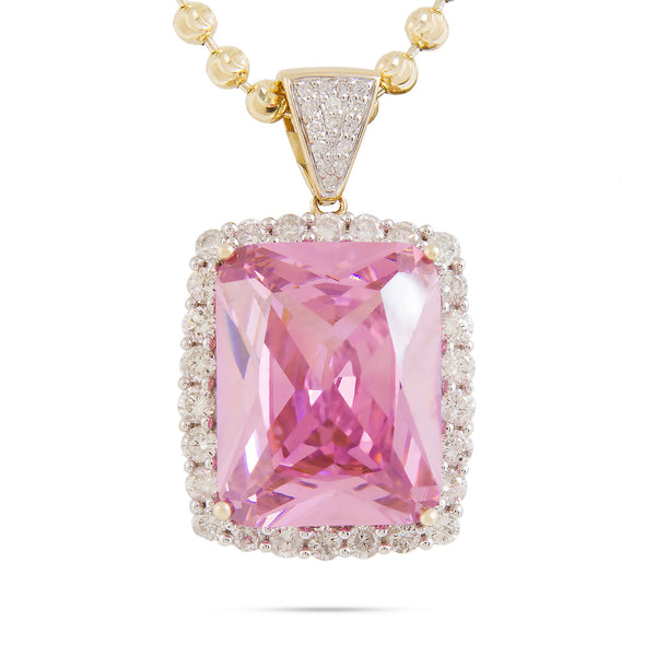 10k Yellow Gold 1.65ct Diamond Pink Sapphire Pendant
