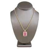 10k Yellow Gold 1.65ct Diamond Pink Sapphire Pendant