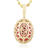10k Yellow Gold 1.15ct Diamond Oval Ruby Pendant