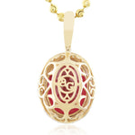 10k Yellow Gold 1.15ct Diamond Oval Ruby Pendant