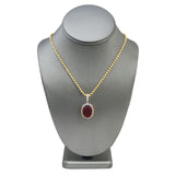 10k Yellow Gold 1.15ct Diamond Oval Ruby Pendant