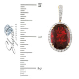 10k Yellow Gold 1.15ct Diamond Oval Ruby Pendant