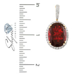 10k Yellow Gold 1.15ct Diamond Oval Ruby Pendant