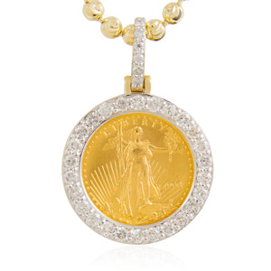 10k Yellow Gold 1.00ct Pure Coin Diamond Pendant