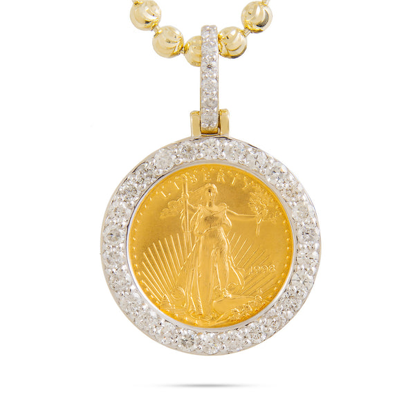 10k Yellow Gold 1.00ct Pure Coin Diamond Pendant