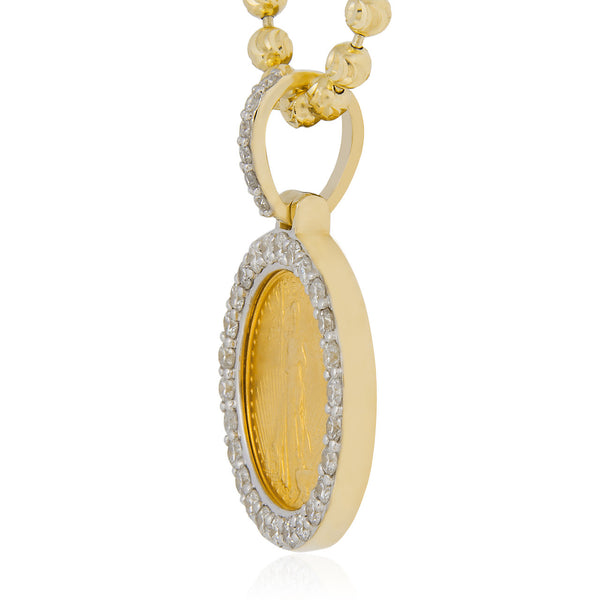 10k Yellow Gold 1.00ct Pure Coin Diamond Pendant