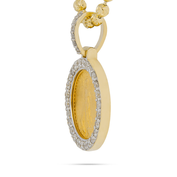 10k Yellow Gold 1.00ct Pure Coin Diamond Pendant