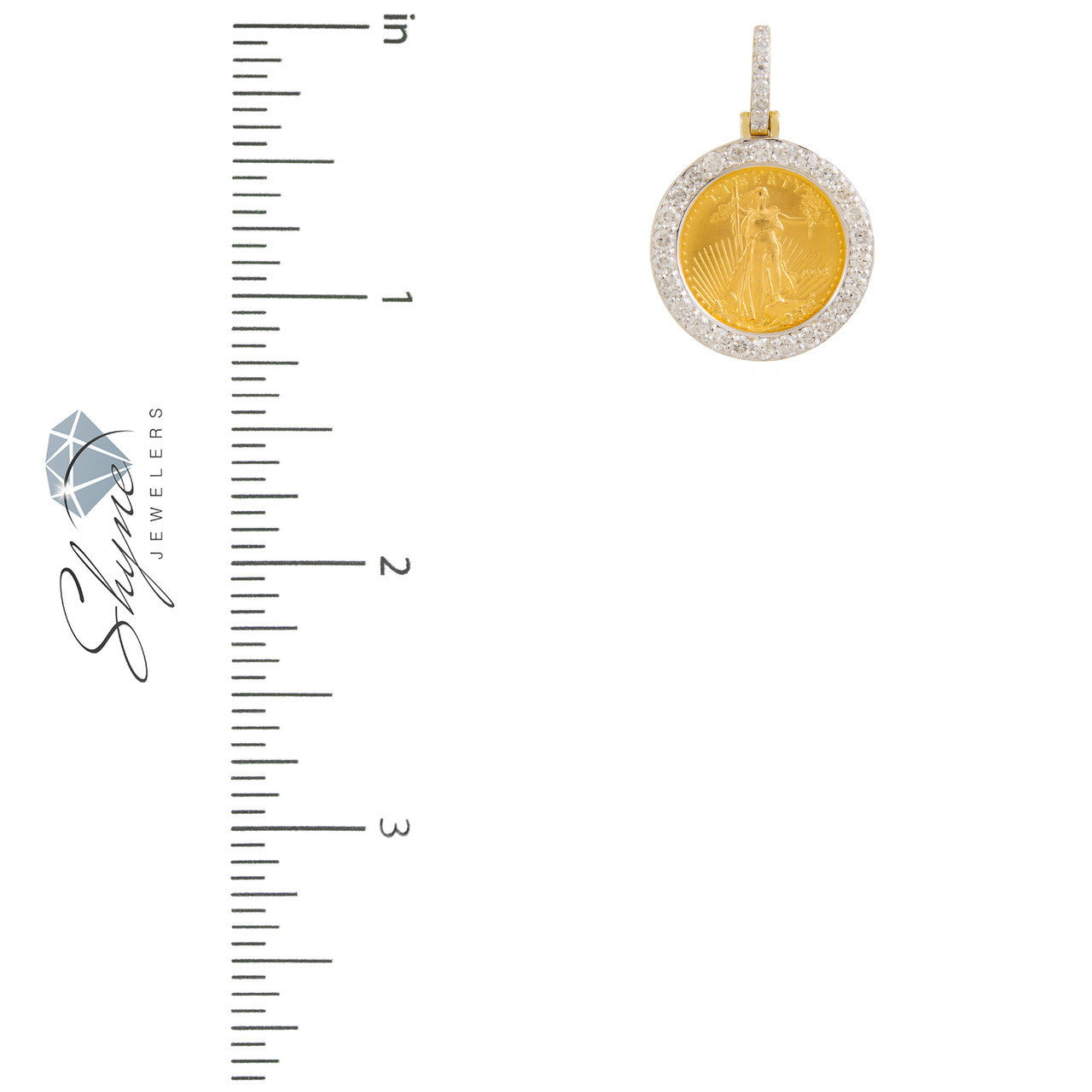 10k Yellow Gold 1.00ct Pure Coin Diamond Pendant
