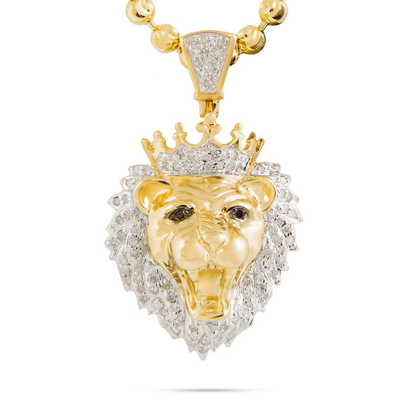 10k Yellow Gold .36ct Lions Head Pendant