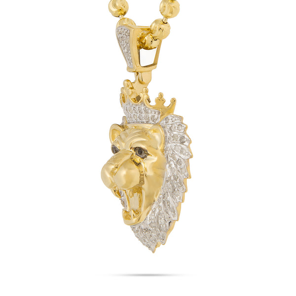 10k Yellow Gold .36ct Lions Head Pendant