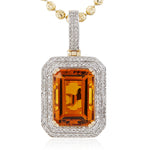 10k Yellow Gold .5ct Diamond Citrine Pendant