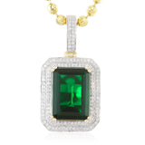 10k Yellow Gold .5ct Diamond Emerald Pendant