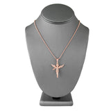 10k Rose Gold 1.25ct Diamond Angel Pendant