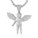 10k White Gold  .20ct Diamond Angel Pendant