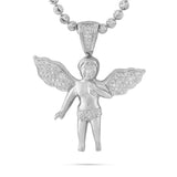 10k White Gold  .20ct Diamond Angel Pendant