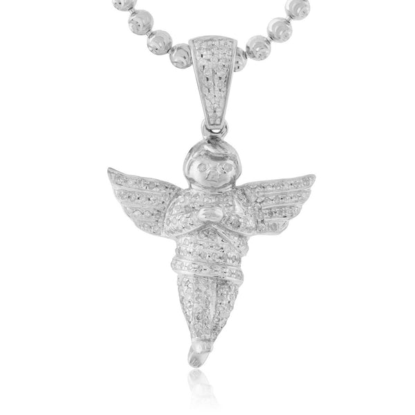 10k White Gold  .50ct Diamond Angel