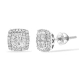 14K White Gold .65ct Square Diamond Stud Earrings