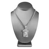 10kt White Gold 3.25ct Diamond Large Jesus Head Pendant