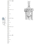 10kt White Gold 3.25ct Diamond Large Jesus Head Pendant