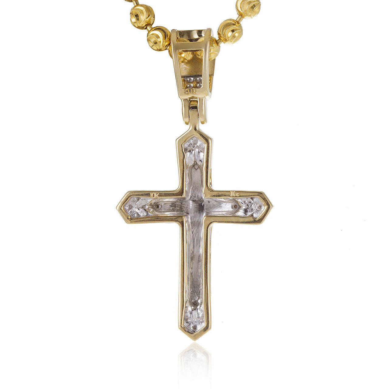 10k Yellow Gold .14ct Diamond Design Cross Pendant