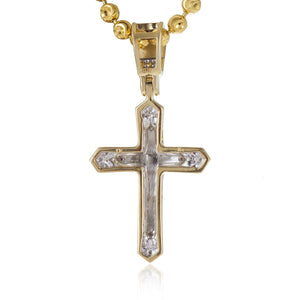 10k Yellow Gold .14ct Diamond Design Cross Pendant