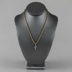 10k Yellow Gold .14ct Diamond Design Cross Pendant
