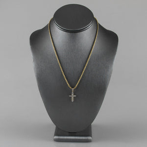 10k Yellow Gold .14ct Diamond Design Cross Pendant