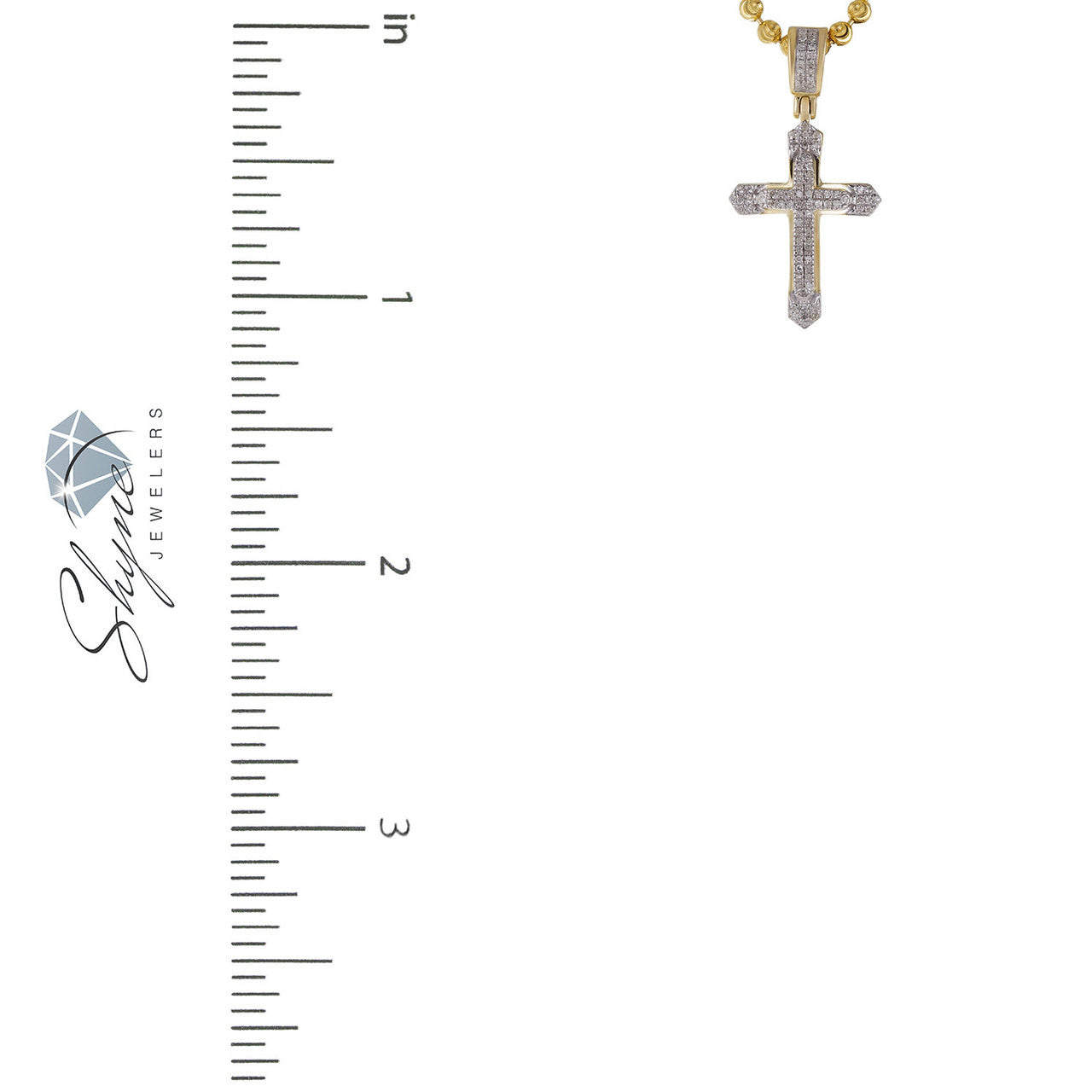 10k Yellow Gold .14ct Diamond Design Cross Pendant