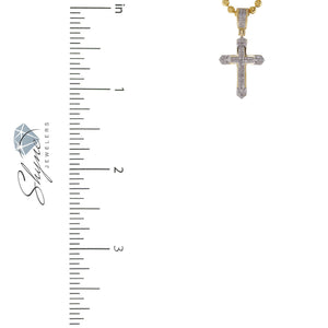 10k Yellow Gold .14ct Diamond Design Cross Pendant