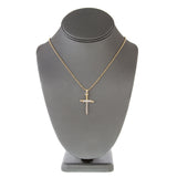 10k Yellow Gold .30ct Diamond Micro Nail Cross Pendant
