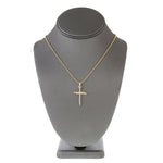 10k Yellow Gold .30ct Diamond Micro Nail Cross Pendant