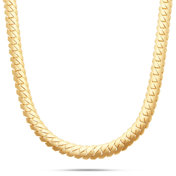 10K Solid Gold Fancy Cut 11.5mm Cuban Chain