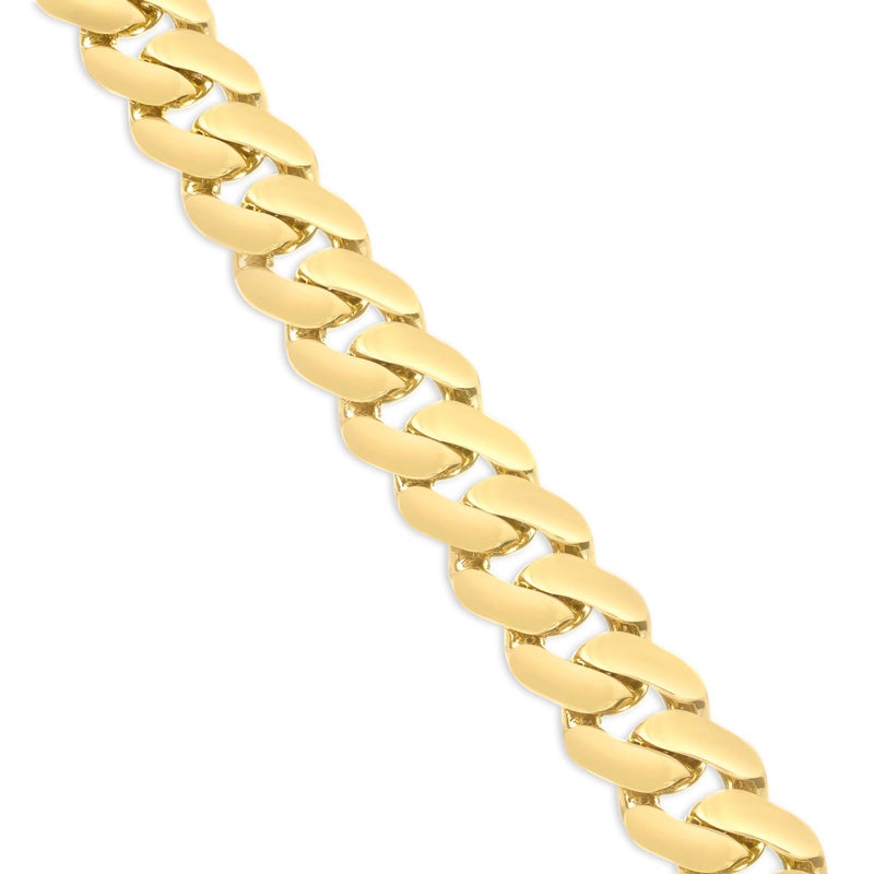 14K Yellow Gold Hollow 12.5mm Cuban Chain