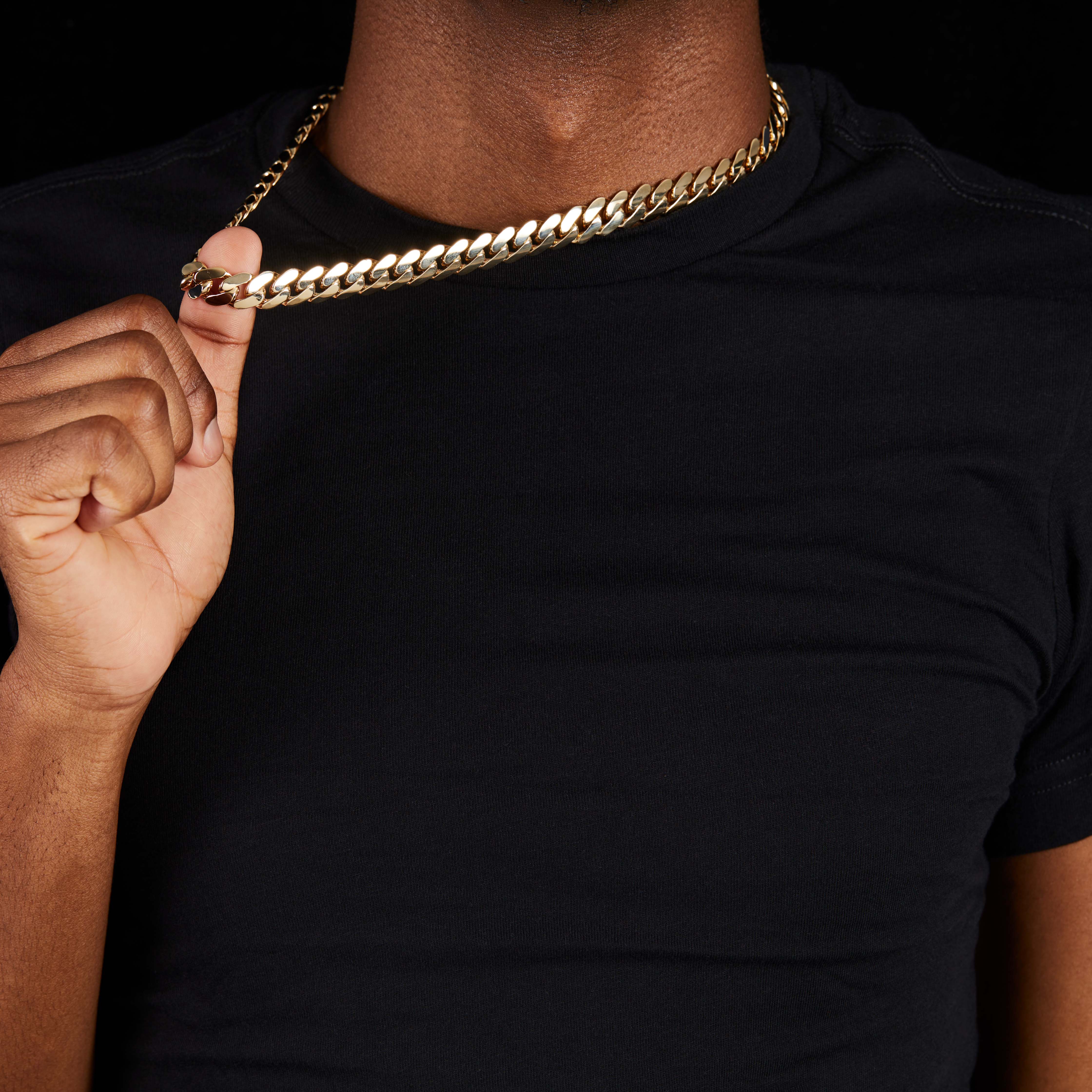 14K Yellow Gold Hollow 11mm Cuban Chain – Shyne Jewelers™