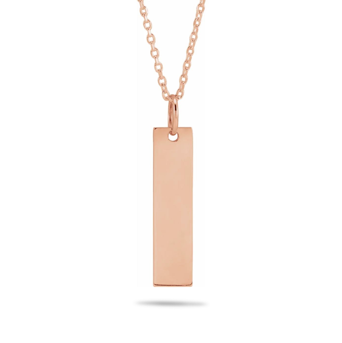 14K Gold Custom Engravable Vertical Bar Necklace