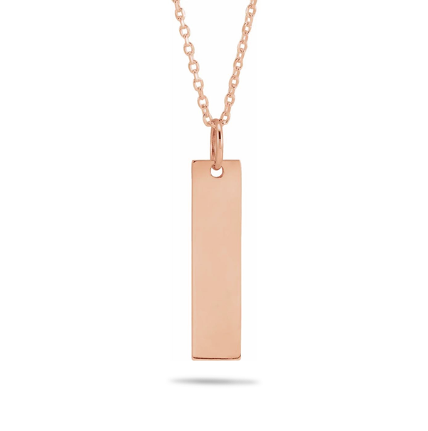 Gift for your loved ones - 14K Gold Custom Vertical Bar Necklace