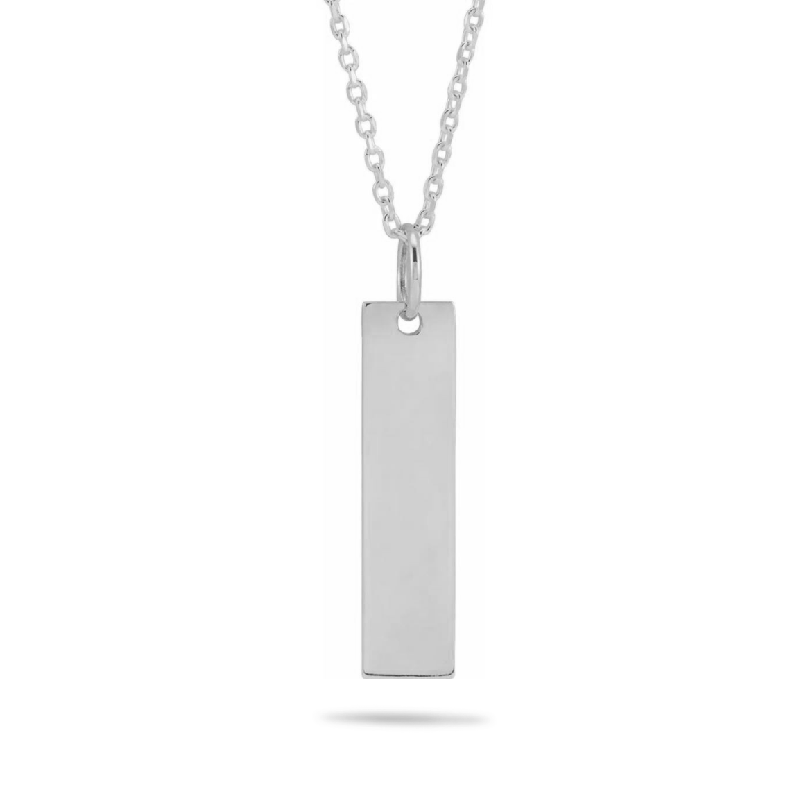 14K Gold Custom Engravable Vertical Bar Necklace