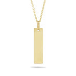 14K Gold Custom Engravable Vertical Bar Necklace