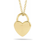 14kt Gold Engravable Heart Lock Necklace