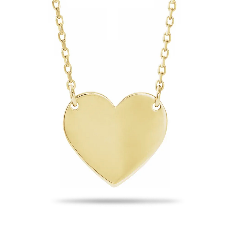 14kt Engravable Heart Necklace