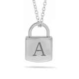 14kt Gold Engravable Lock Necklace