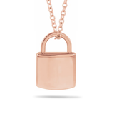 14kt Gold Engravable Lock Necklace