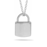 14kt Gold Engravable Lock Necklace