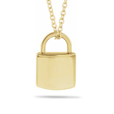 14kt Gold Engravable Lock Necklace